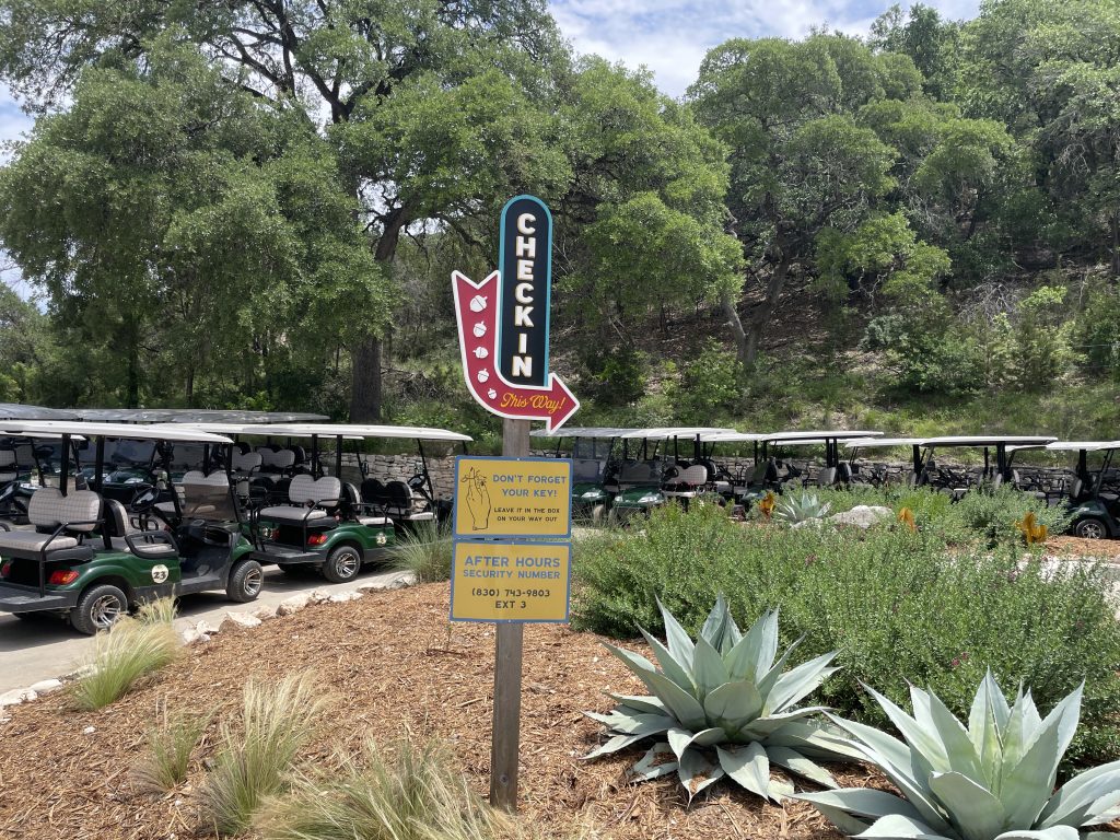 Camp Fimfo Texas Hill Country - Check In Sign