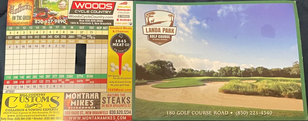 Golf Course - Scorecard - Front