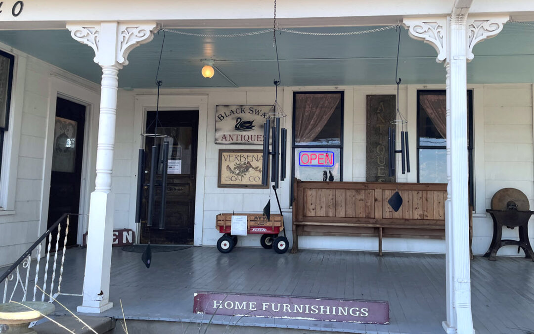 Front Porch Entrance to the Black Swan Antiques Store