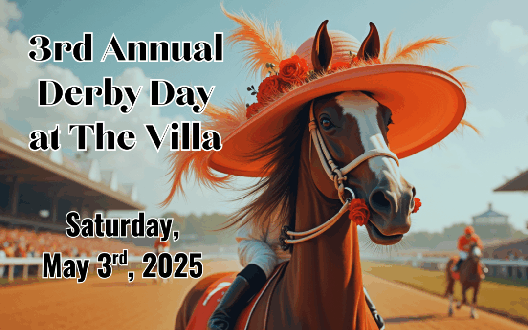 Image of a Horse with Roses for Derby Day at the Villa