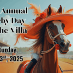 Image of a Horse with Roses for Derby Day at the Villa